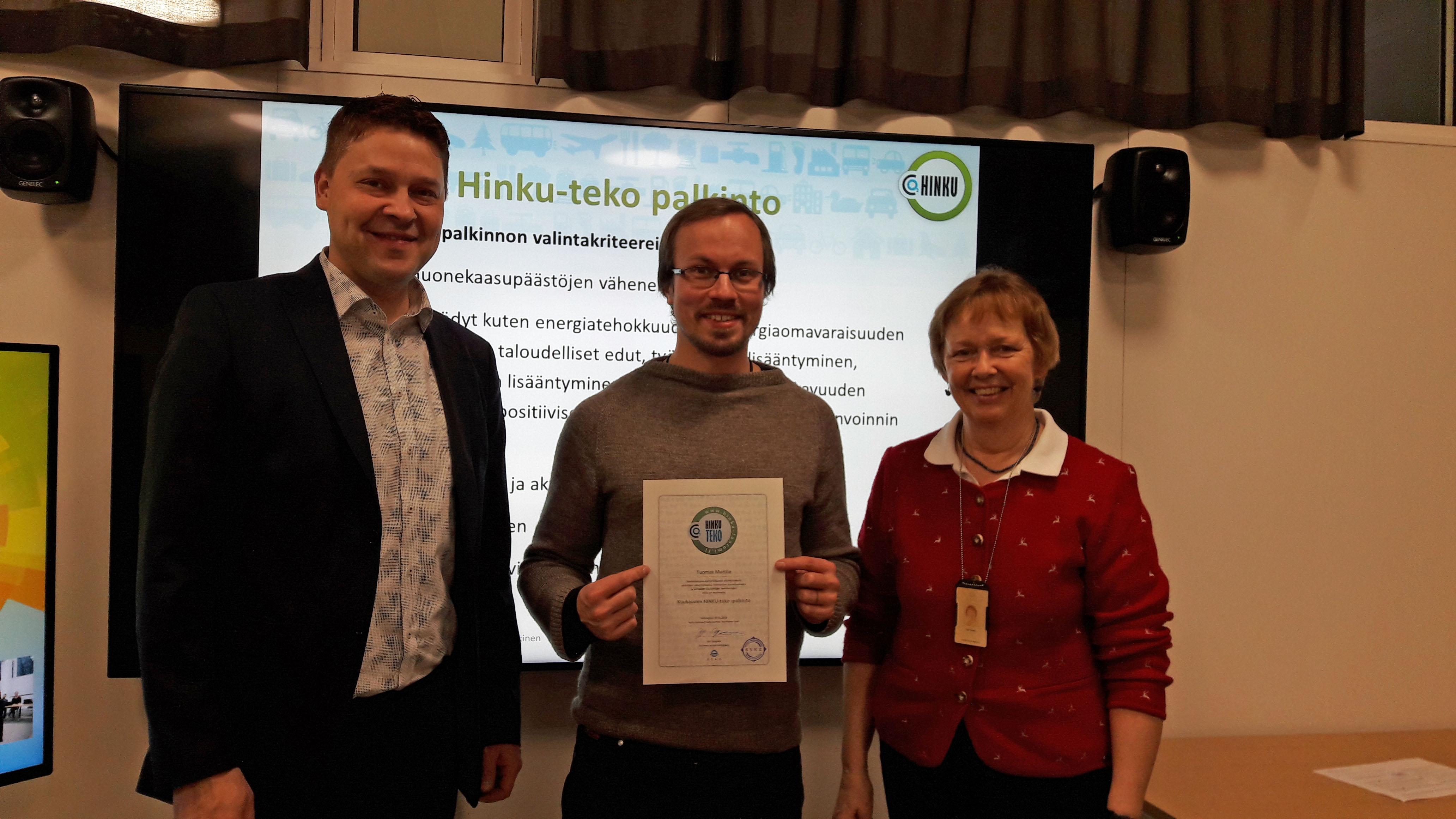 Marraskuun 2018 Kuukauden Hinku-teko -palkinto myönnettiin maanviljelijä ja tutkija Tuomas Mattilalle.