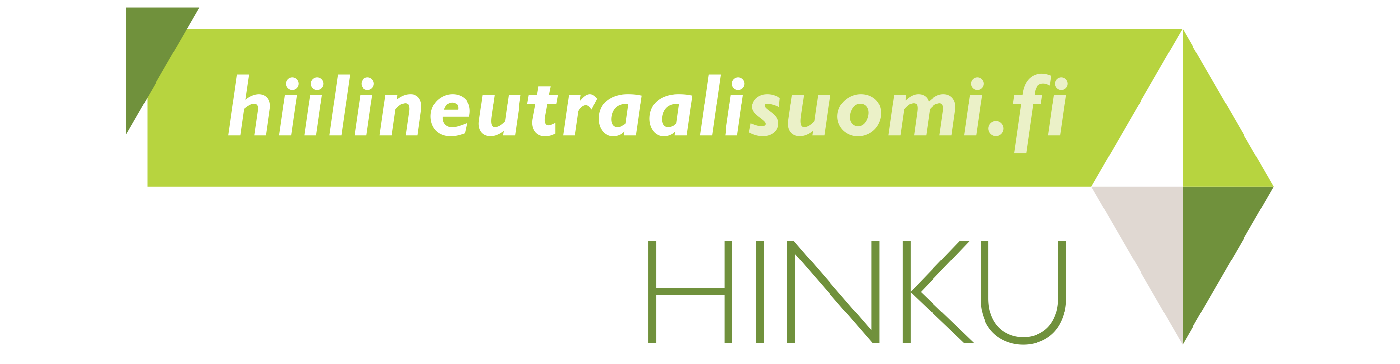 Kuvalinkissä on Hinku-hankkeen logo, joka johtaa Suomen ympäristökeskuksen ylläpitämälle Hiilineutraalisuomi.fi-sivustolle. 